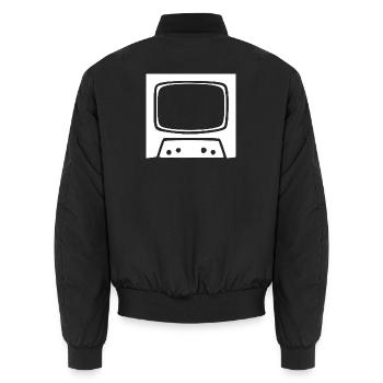 Cadeau de la télévision vintage rétro des années 80 et 90 - Bomber unisexe - noir - Dos - AI Model Male 185 light (185cm)