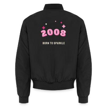 2008 Born to Sparkle Jahrgang 18. Geburtstag - Unisex Bomberjacke - Schwarz - Hinten - AI Model Male 185 light (185cm)