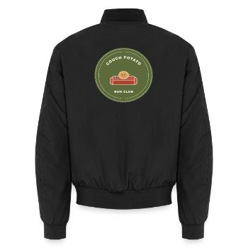 Couch Potato Run Club - Unisex Bomberjacke - Schwarz - Hinten - AI Model Male 185 light (185cm)