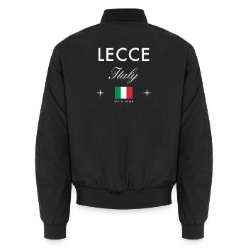 Lecce, Italie, coordonne un souvenir de voyage - Bomber unisexe - noir - Dos - AI Model Male 185 light (185cm)