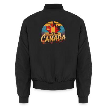 Canada Pride Rainbow Maple - Unisex Bomber Jacket - black - Back - AI Model Male 185 light (185cm)