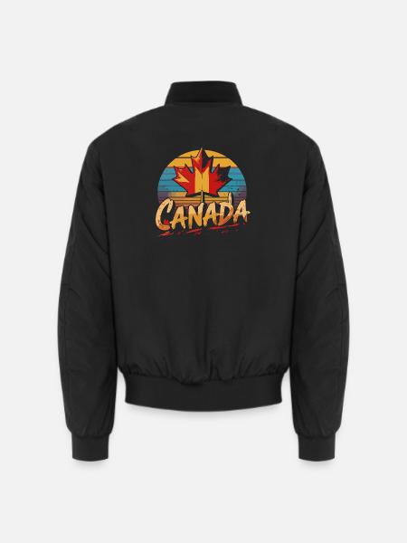 Kanada Retro Ahorn-Sonnenuntergang - Unisex Bomberjacke - Schwarz