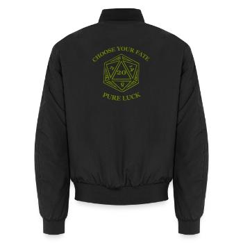 Choose Your Fate D20 Lime Moss Edition - Unisex Bomberjacke - Schwarz - Hinten - AI Model Male 185 light (185cm)
