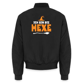 Halloween German Text Witch - Unisex Bomberjacke - Schwarz - Hinten - AI Model Male 185 light (185cm)