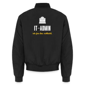 IT-Admin Geschenk Ich fixe das vielleicht - Unisex Bomberjacke - Schwarz - Hinten - AI Model Male 185 light (185cm)