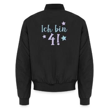 ich bin 4! - Unisex Bomberjacke - Schwarz - Hinten - AI Model Male 185 light (185cm)