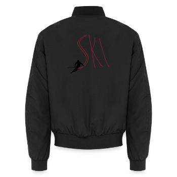 Ski - Unisex Bomberjacke - Schwarz - Hinten - AI Model Male 185 light (185cm)