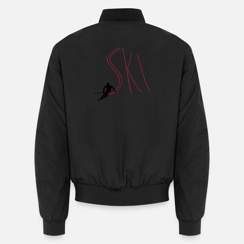 skis - Unisex Bomber Jacket - black