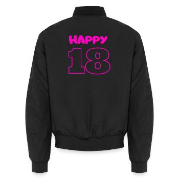 18 Anniversaire Rose - Bomber unisexe - noir - Dos - AI Model Male 185 light (185cm)