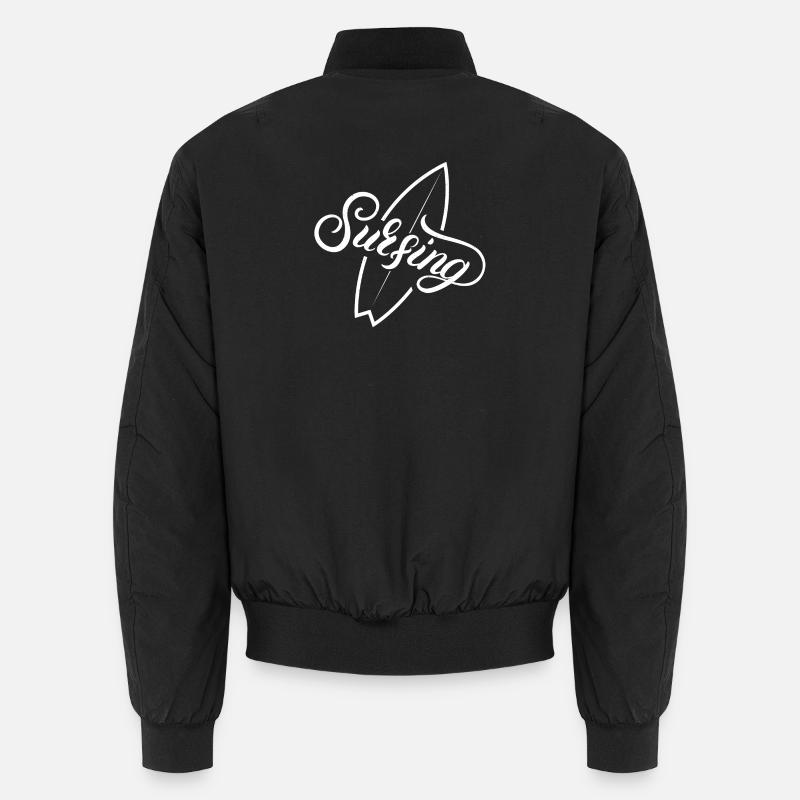 Surfen, Surffan, Surfen - Unisex Bomberjacke - Schwarz