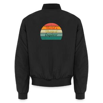 Der okayste Ingenieur der Welt Retro-Design - Unisex Bomberjacke - Schwarz - Hinten - AI Model Male 185 light (185cm)