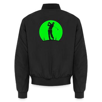 golf, golfing, golf vintage - Bomber unisexe - noir - Dos - AI Model Male 185 light (185cm)