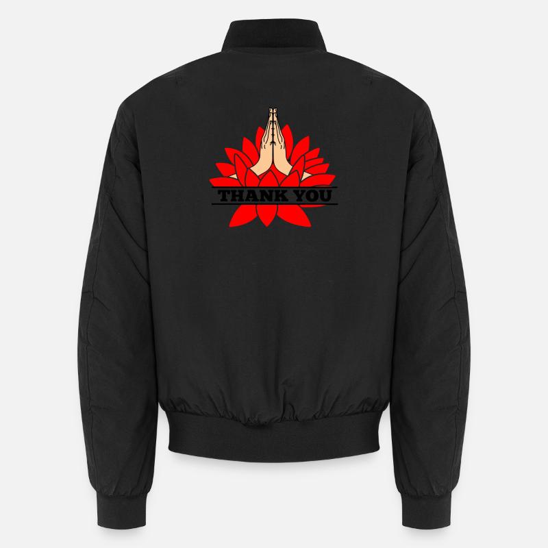 DANKE Danke Namaste mit schwarzem Text - Unisex Bomberjacke - Schwarz