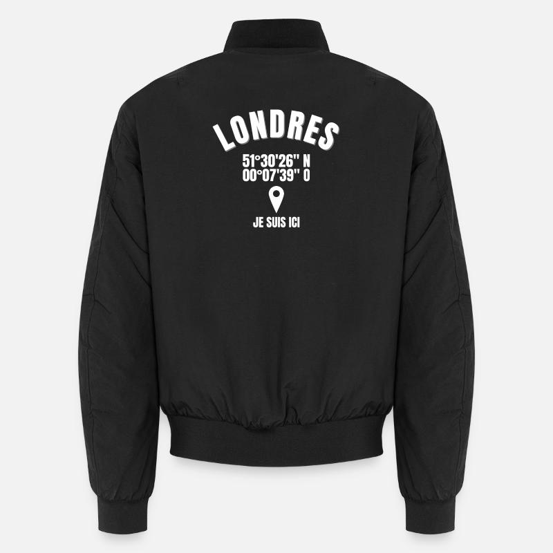 Londres, Angleterre, je suis Anglais - Bomber unisexe - noir
