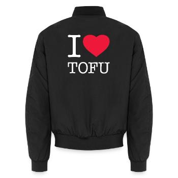 J’ADORE LE TOFU - Bomber unisexe - noir - Dos - AI Model Male 185 light (185cm)