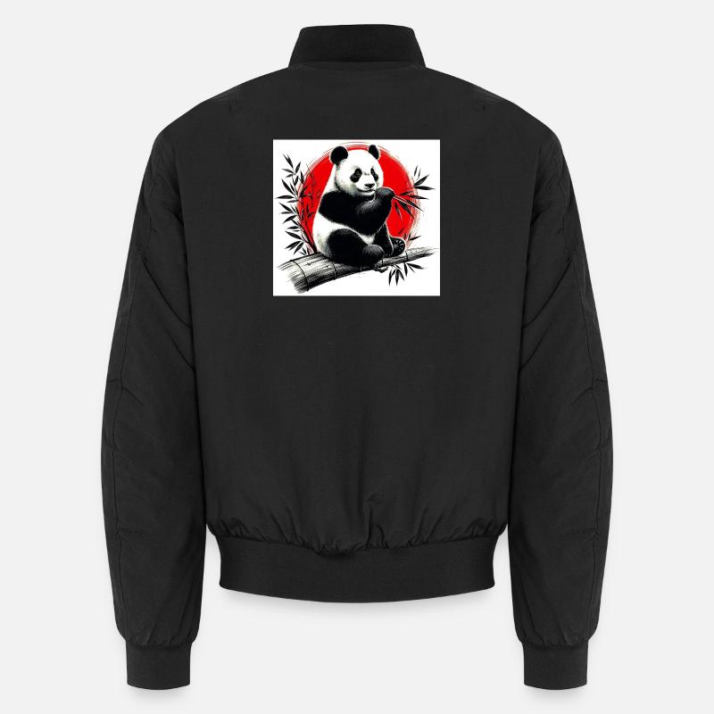 Panda - Unisex Bomberjacke - Schwarz