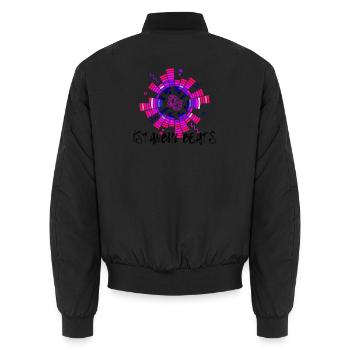 Disco Neon DJ Kreisdesign - Unisex Bomberjacke - Schwarz - Hinten - AI Model Male 185 light (185cm)