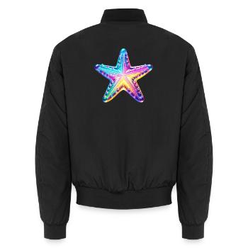 Seestern - Unisex Bomberjacke - Schwarz - Hinten - AI Model Male 185 light (185cm)