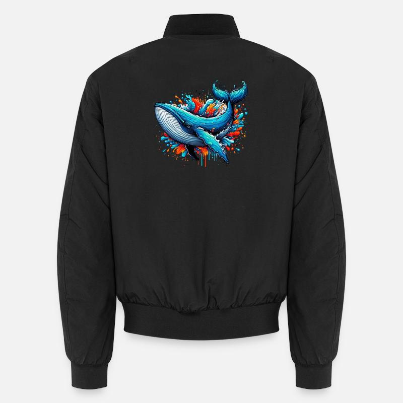 Whale - Unisex Bomber Jacket - black