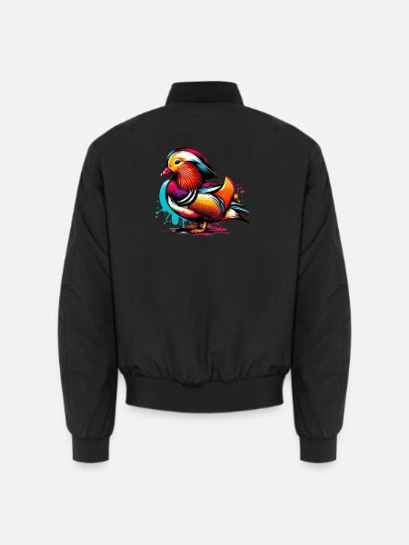 Mandarinente - Unisex Bomberjacke - Schwarz
