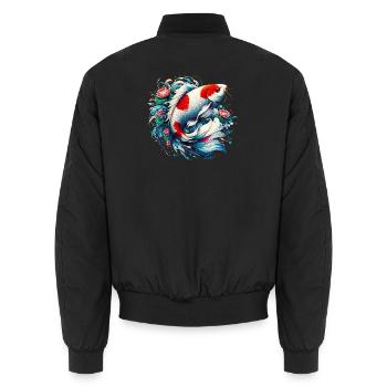 Carpe Koi japonaise japonaise - Bomber unisexe - noir - Dos - AI Model Male 185 light (185cm)