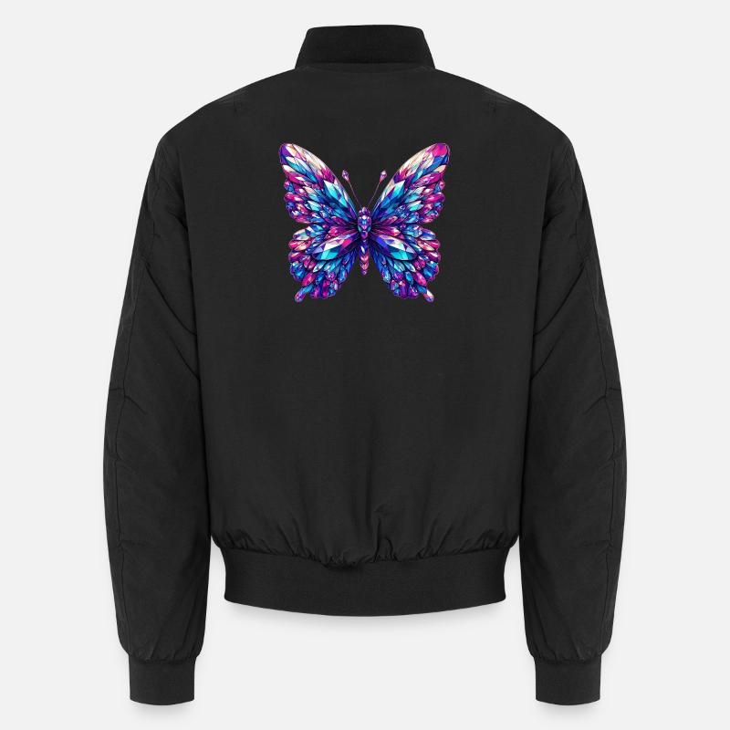 Crystal Butterfly - Unisex Bomber Jacket - black