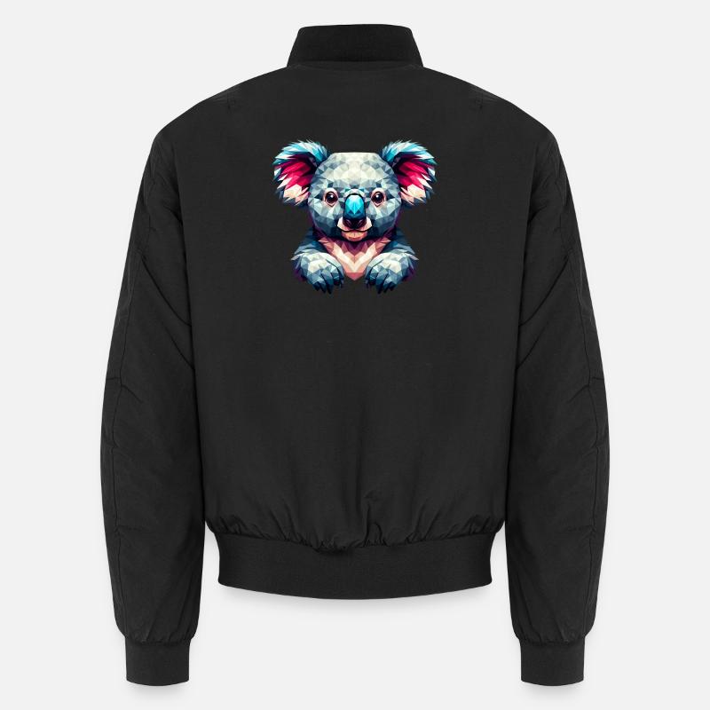 Polygonal Koala - Bomber unisexe - noir