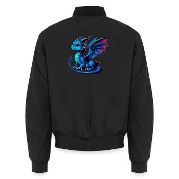 Drache - Unisex Bomberjacke - Schwarz - Hinten - AI Model Male 185 light (185cm)