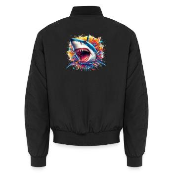 Requin - Bomber unisexe - noir - Dos - AI Model Male 185 light (185cm)
