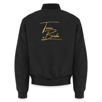 Team Bride! Personalisierbar - Unisex Bomberjacke - Schwarz - Hinten - AI Model Male 185 light (185cm)