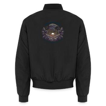 Time and patience change the mulberry leaf to sati - Unisex Bomber Jacket - black - Back - AI Model Male 185 light (185cm)