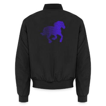 CHEVAL. POULE. COQ. ANIMAL. OISEAU. LICORNE. CONTE - Bomber unisexe - noir - Dos - AI Model Male 185 light (185cm)