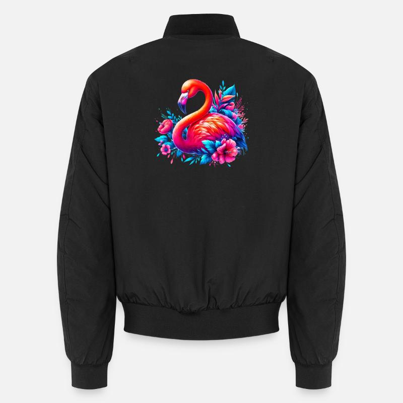 Flamingo - Unisex Bomberjacke - Schwarz