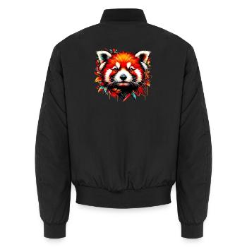 Kleiner Panda - Unisex Bomberjacke - Schwarz - Hinten - AI Model Male 185 light (185cm)