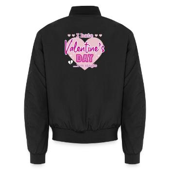 I hate valentine`s day - Unisex Bomberjacke - Schwarz - Hinten - AI Model Male 185 light (185cm)