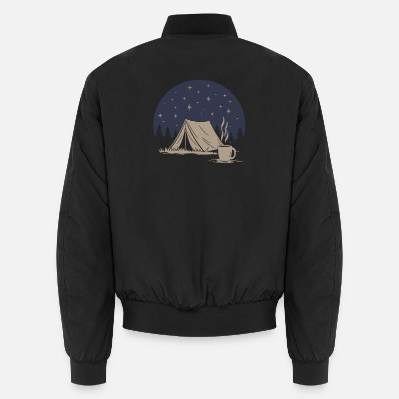 Camping et café - Bomber unisexe - noir
