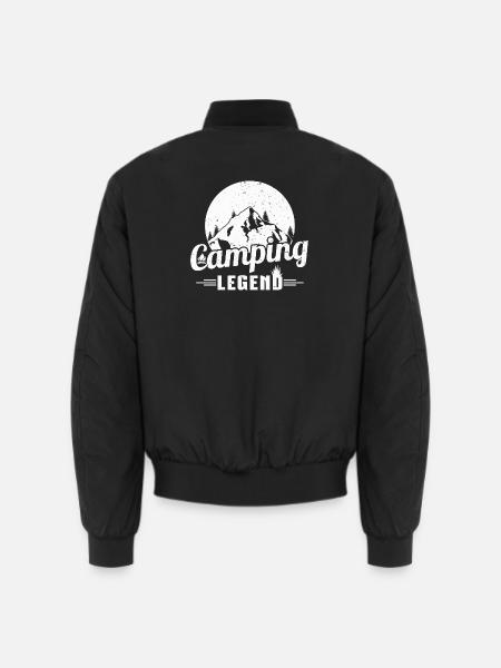 Mountain Camping Legend Design - Unisex Bomber Jacket - black