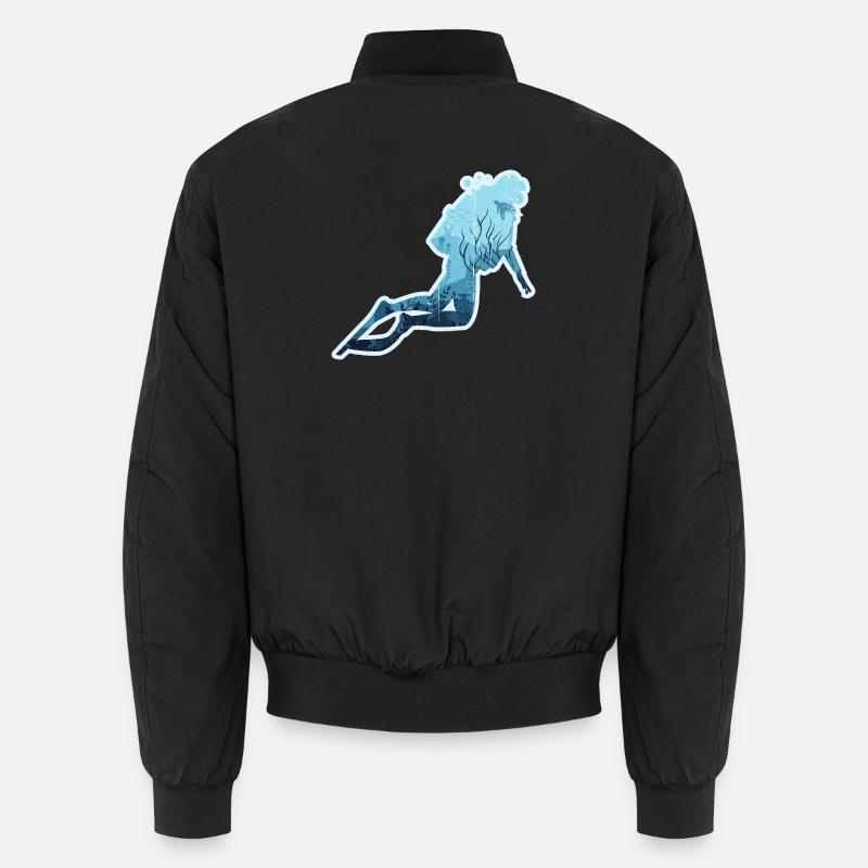 Underwater Dreamscape Illustration - Unisex Bomber Jacket - black