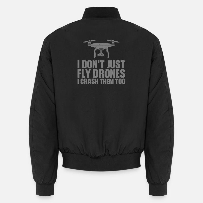Drone with Humorous Crash Message Unisex Bomber Jacket