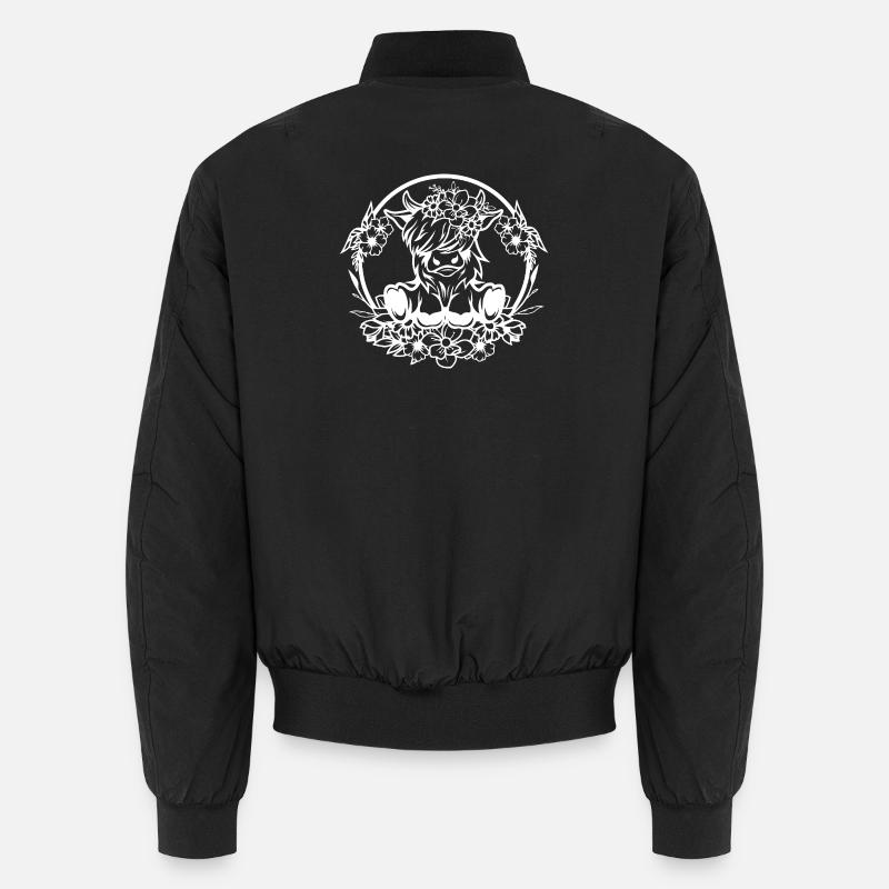 Silhouette florale de vache des Highlands Bomber unisexe