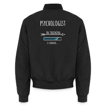 Psychologist Gift Profession Training Psychology - Unisex Bomber Jacket - black - Back - AI Model Male 185 light (185cm)