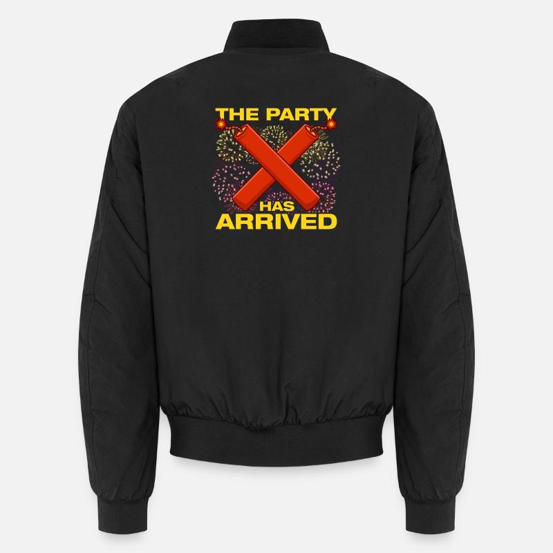The party has arrived Pyrotechnician Fireworks Unisex Bomber Jacket