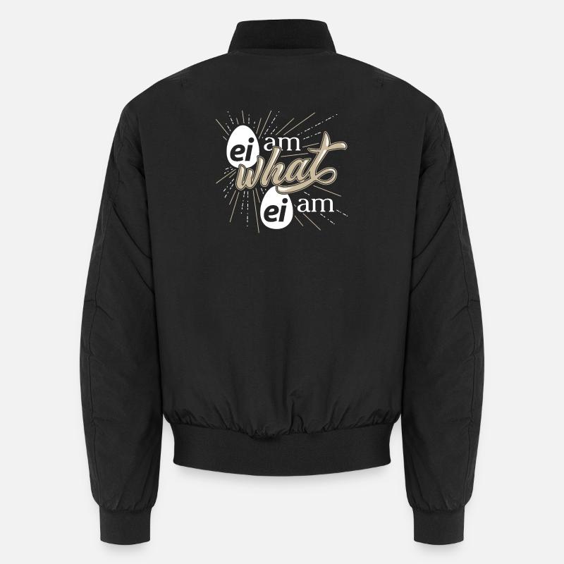 Humorous egg saying design - Unisex Bomber Jacket - black