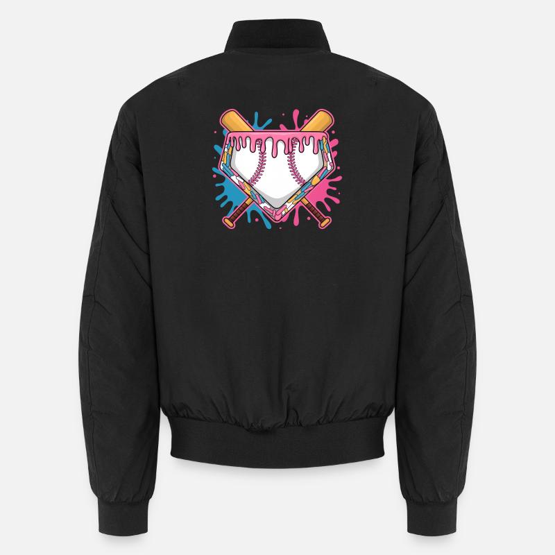 Plaque de baseball avec glaçage rose et batte Bomber unisexe