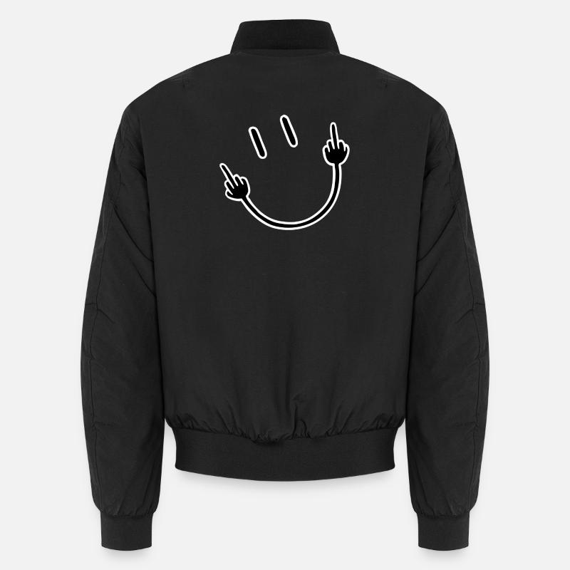 Gesicht mit Mittelfinger-Geste Unisex Bomberjacke