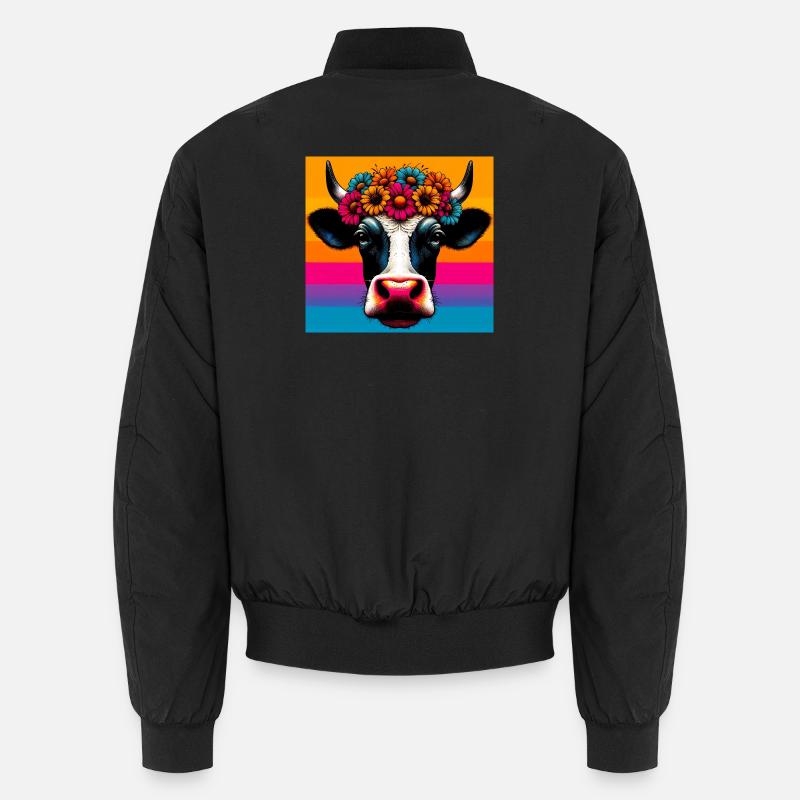 Kuh - Unisex Bomberjacke - Schwarz