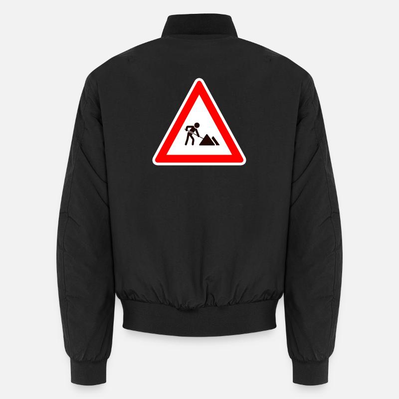 Straßenbauarbeiten voraus Warnschild Unisex Bomberjacke