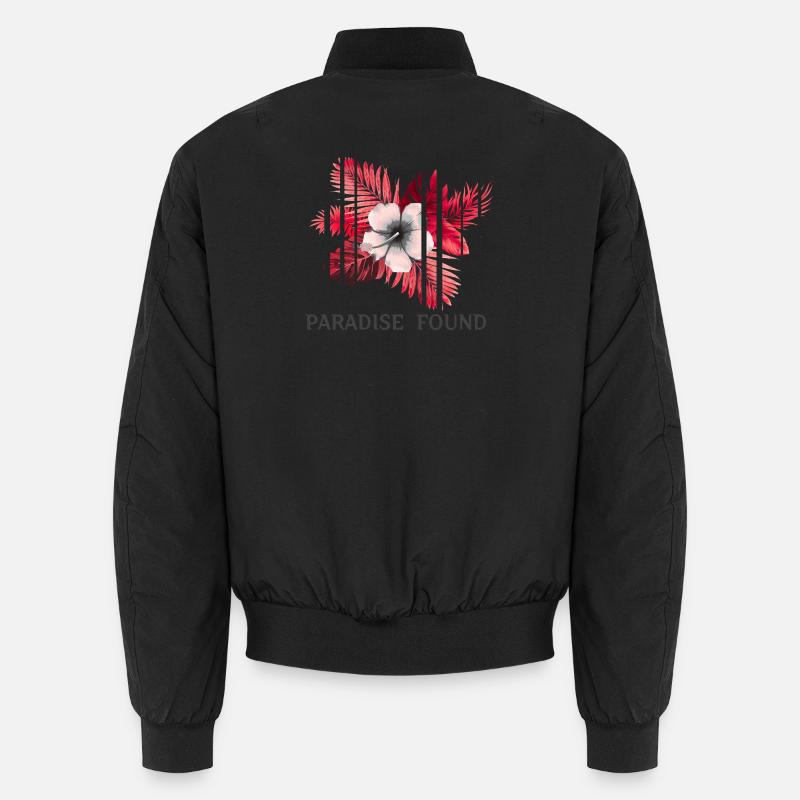 Paradis Trouvé Hibiscus - Bomber unisexe - noir