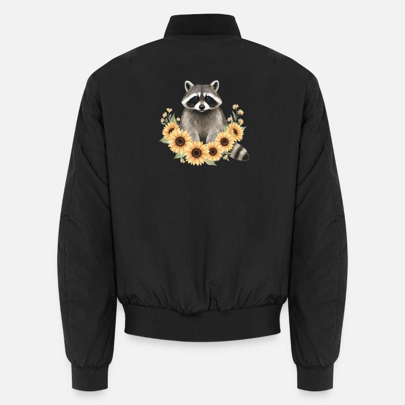 Raccoon - Unisex Bomber Jacket - black