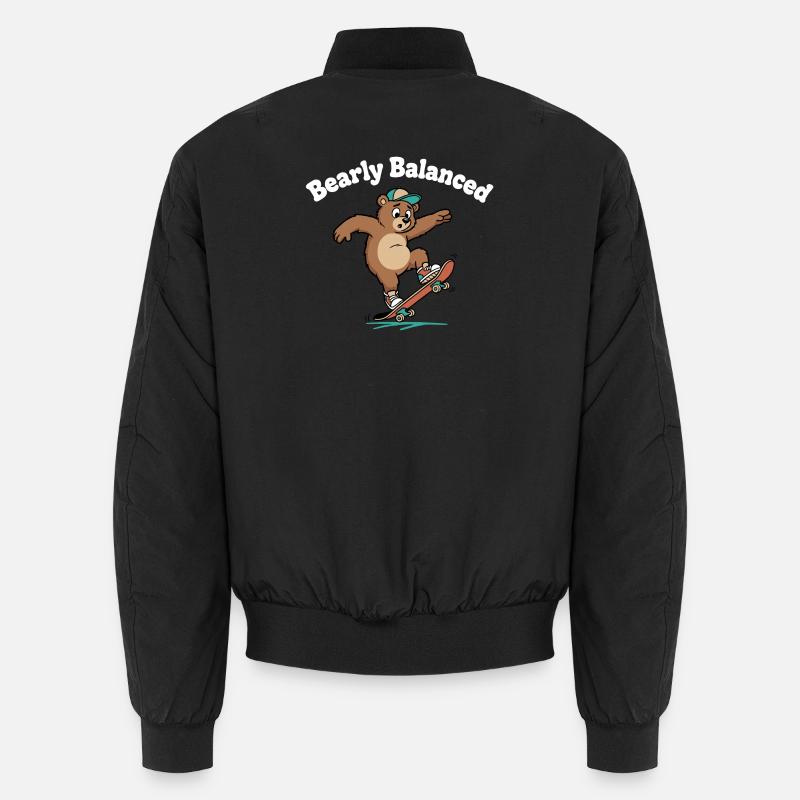 Bär auf Skateboard Unisex Bomberjacke
